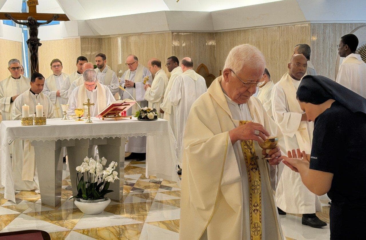 Mše svatá v Domě svaté Marty k výročí úmrtí papeže Františka