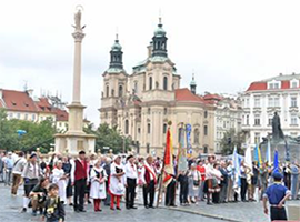 Slavnostní požehnání Mariánského sloupu v Praze
